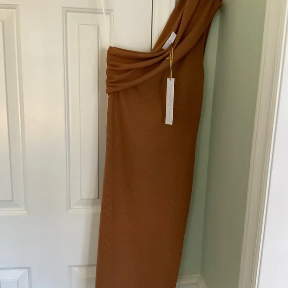 House of HARLOW 1960 One Shoulder Ribbed Dress. Size XS - Picture 2 of 13